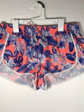 No Boundaries Girl's Large 11-13 Floral Elastic Waist Drawstring Running Shorts
